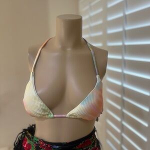 Isabella Rose Ribbed Strappy Bikini Swimsuit Top multicolored Top Size large‎